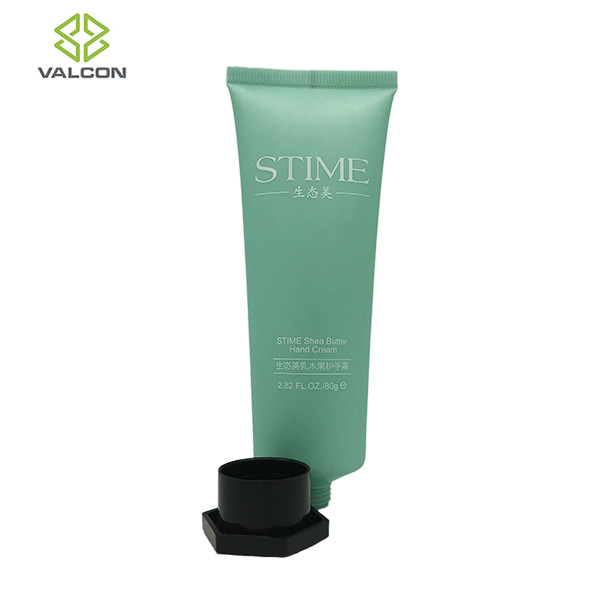 Green 80g Refillable Hand Cream Tube Hexagonal Cap 2 Layer LDPE Material