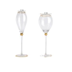 Quality Gold Rim Lead Free Crystal Wine Glasses Dishwasher Safe 520ml wholesale