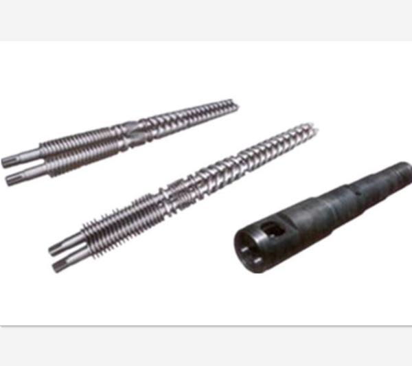 Alloy Steel Conical Twin Screw & Barrel , Twin Screw Extruder Parts ISO9001