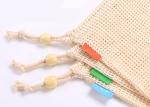 Supermarket Cotton Mesh Bag , Organic Cotton Reusable Produce Bags Breathable