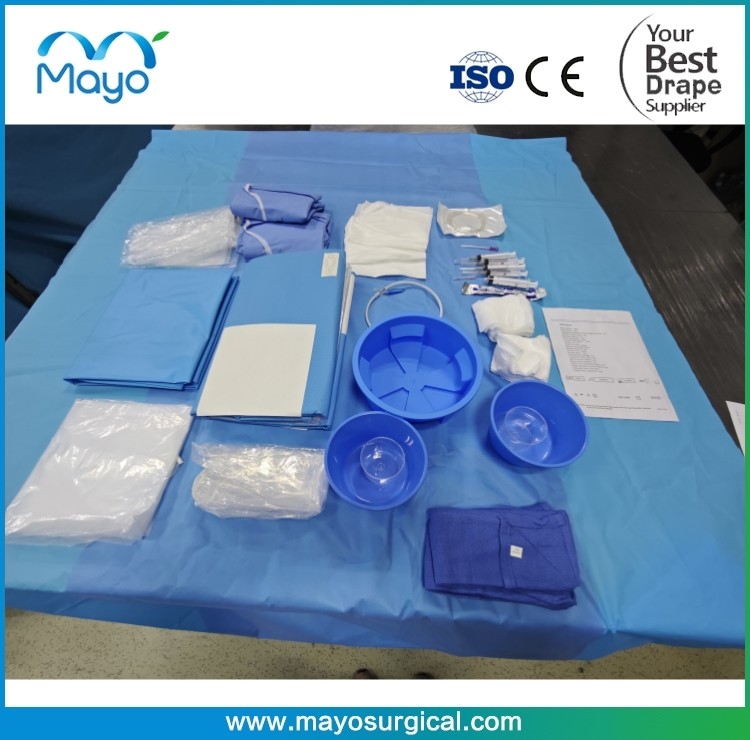 SMS Radial Femoral Angiography Drape Kits With Angio Drapes 4 Hole Self Times 5 Years