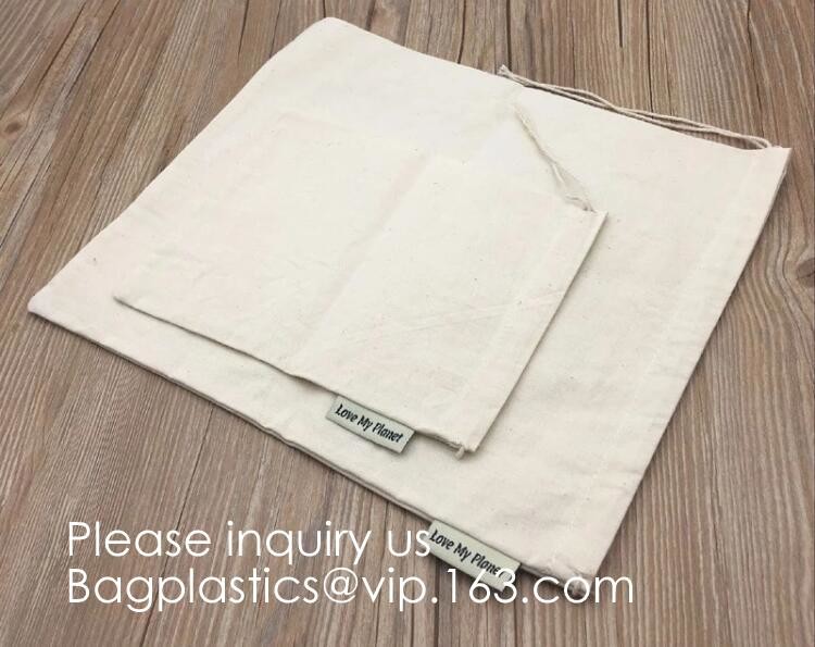 Natural Beige Thick Canvas Drawstring Pouches Produce Bags Muslin Bags Gift Bags Sacks Sachet Bags for Jewelry Candy Fav