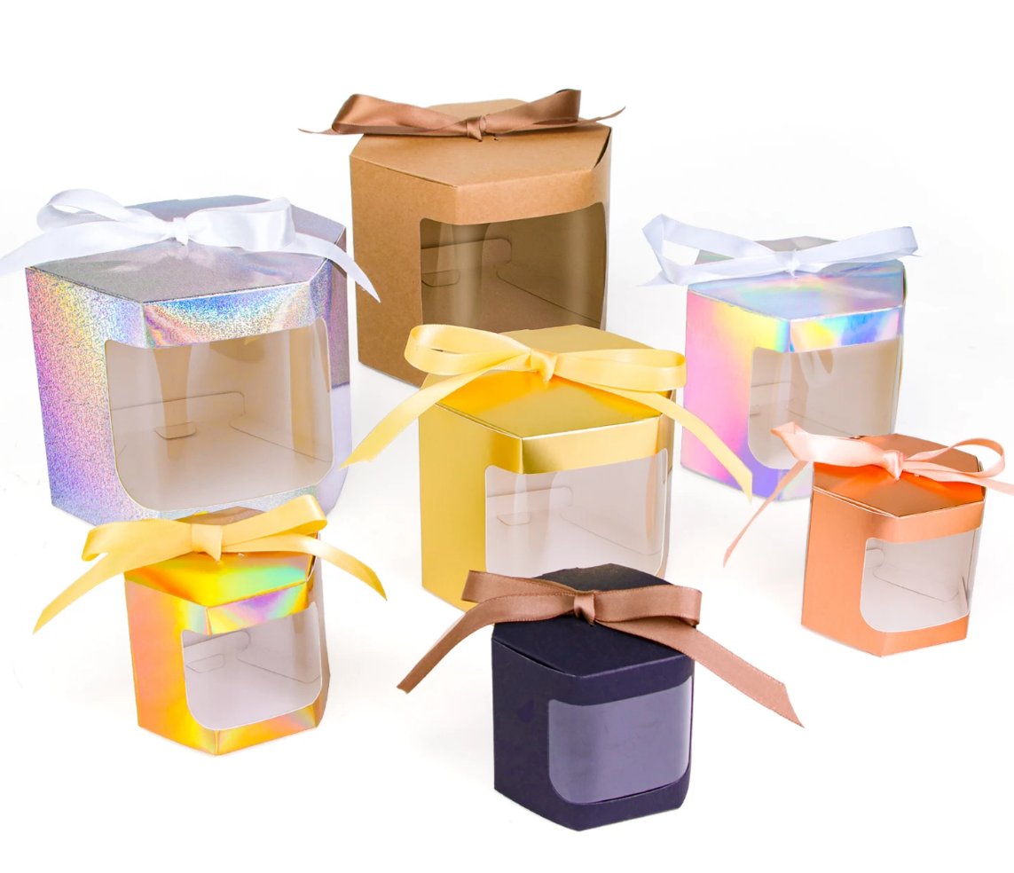 Elegant Personalized White Square 4 6 8 10 12 14 Inch Window Loaf Wedding Birthday Loaf Cake Boxes