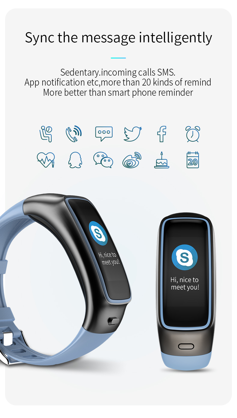 Smart 2 In 1 BT ECG Smart Watch IP67 Heart Rate Monitor Wristband