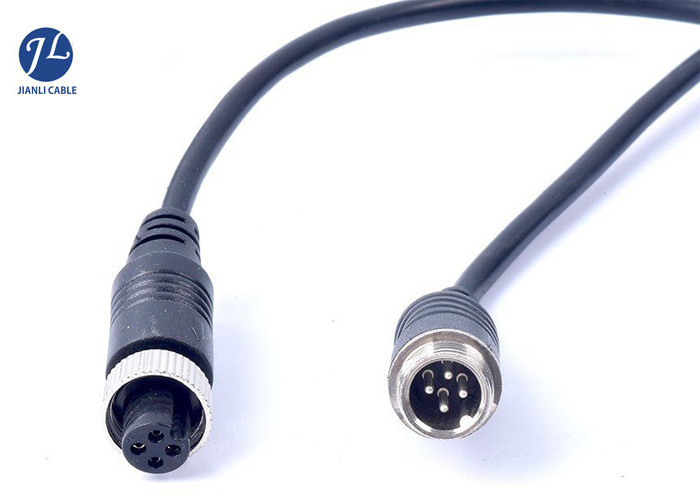 Waterproof Shielding Truck Trailer Aviation Cable , Rear View Camera 4 Pin Cable