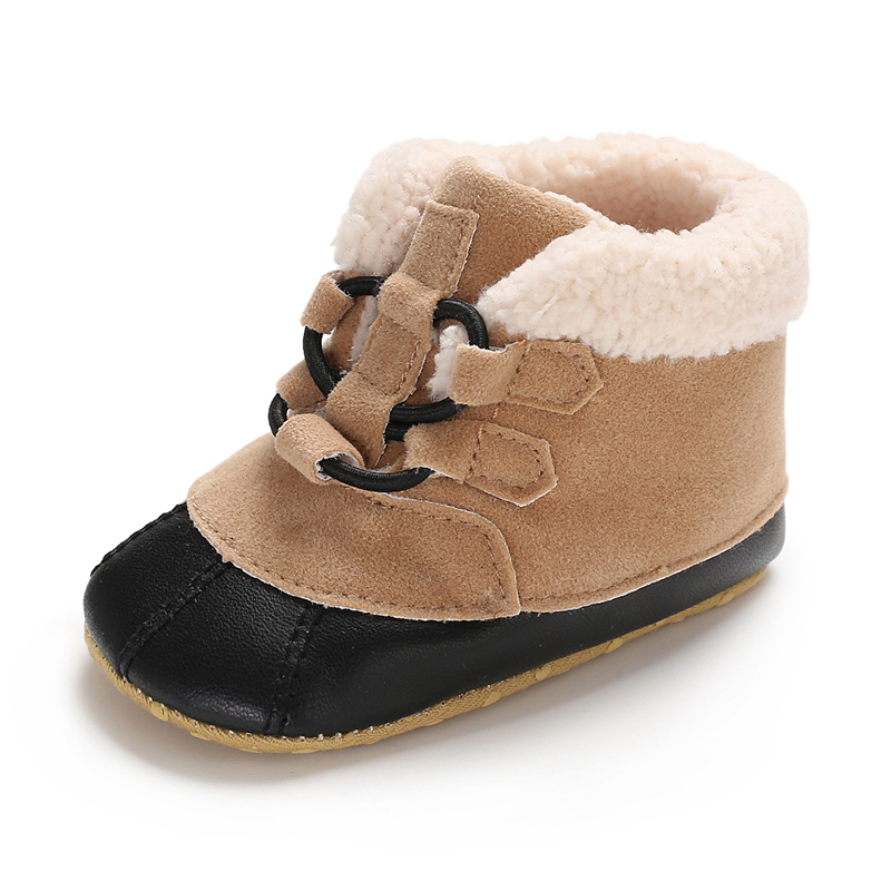 New style PU Leather warm 0-18 months baby Lace-up infant shoes