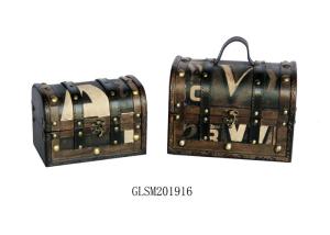 Quality OBM L24*16 Polished Faux Leather Storage Trunk wholesale
