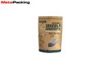 Brown Kraft Paper Food Bags Package 0.12mm Thickness With Zipper / Window