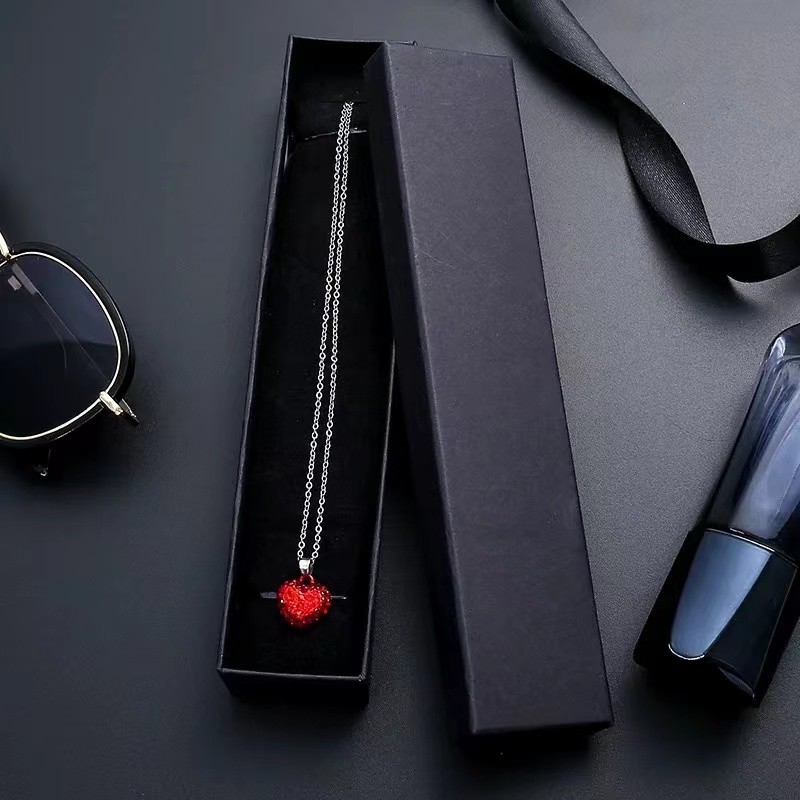 Black Paper Jewellery Packaging Jewelry Box For Earrings And Necklaces