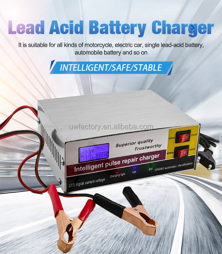12V 12A 24V 6A Pulse Repair Lead Acid Battery Charger Private Mold Output Power 125W and Customizable