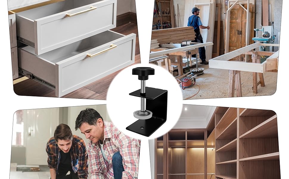 White/Black Cabinet Installation Tool Drawer Face Clamp for Flexible Drill Hole Guide