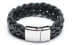 Leather Bracelet, Stainless Steel Clasp, 8 Inches