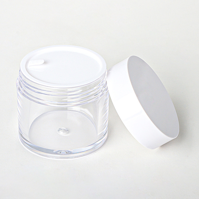 Clear Double Wall Custom 15g 20g 30g 80g Mini Empty Round Shape Bottom Cream Jar
