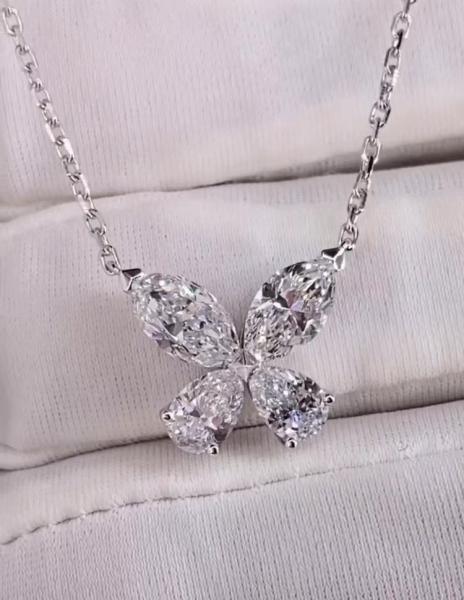 Butterfly Lab Created Diamond Pendant Necklace Lab Diamond Jewelry Setting