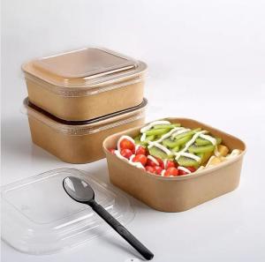 Quality Disposable Takeaway Paper Hot Food Container Square Paper Bowl 1000ml wholesale