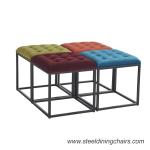 Black square tufted storage ottoman