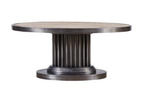 Quality French Style Solid Pine Wood Oval Round Leather Coffee Table Steel Frame For Hotel / Home wholesale