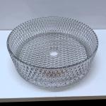 Italian Design Crystal Glass Vessel Basins Transparent Light Gray Color