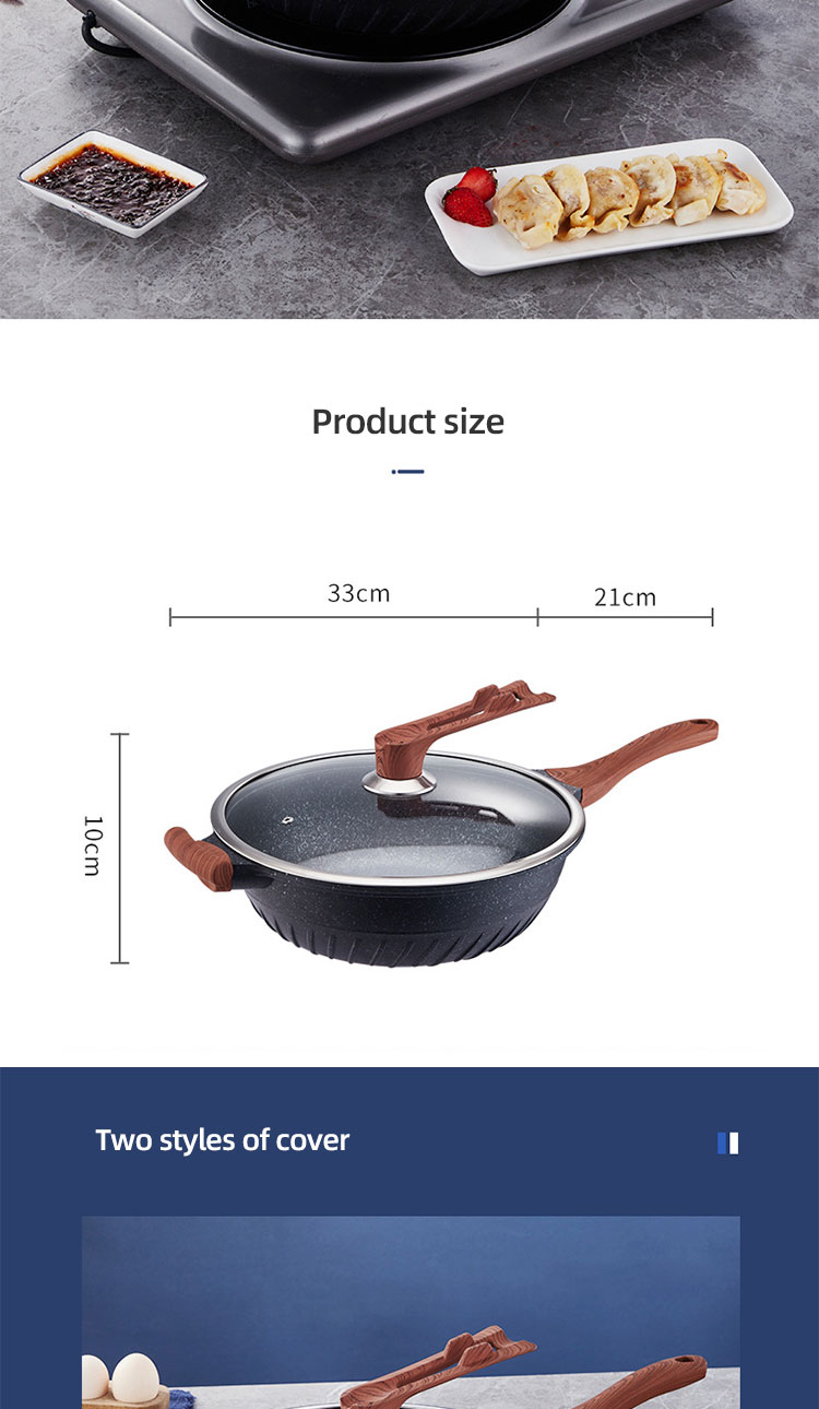 Hot Selling Maifan Stone Coating Saute Pans Aluminum Frypan Non Stick Deep Frying Pan With Lid