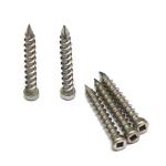 Inox C1 Stainl. Steel Cylindric Head Square Drive Timber Screws Wood Full Thread