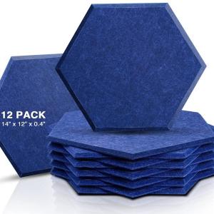 Quality 150mm 180mm PET Hexagonal Acoustic Panels High Density Sound Absorbing wholesale