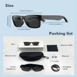 1080P Bluetooth Smart Glasses Music Play Phones Calling,Video recording for