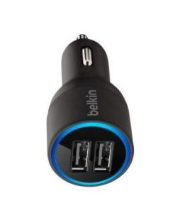 Quality 2port USB Car Charger mini Car Charger 2.1 A 10W Blu-ray USB Charger Black wholesale