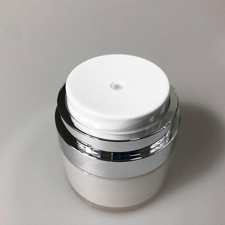 Silver Black PP Durable Skincare Jar / Caps 15ml 30ml 50ml