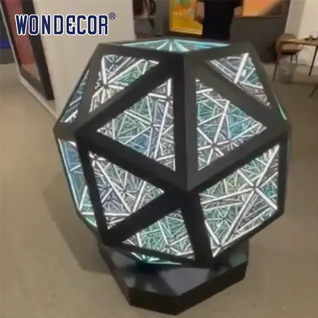 Corten Steel Polyhedron Sculpture Artwork Stainless Steel 120cm