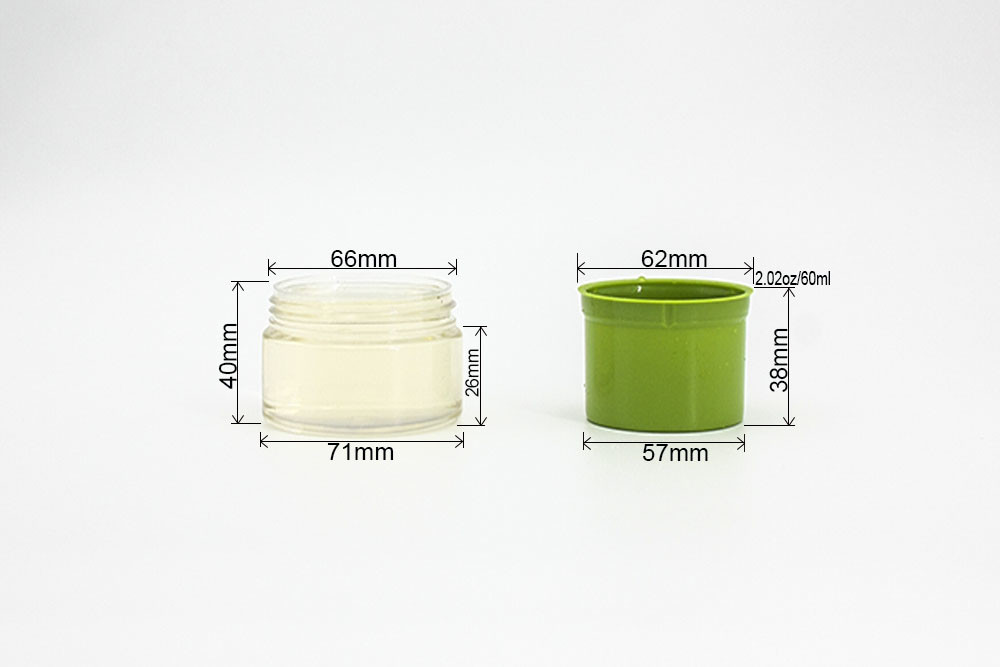 Plastic Double Wall Layers 60ml Face Sleeping Hair Cream Jar