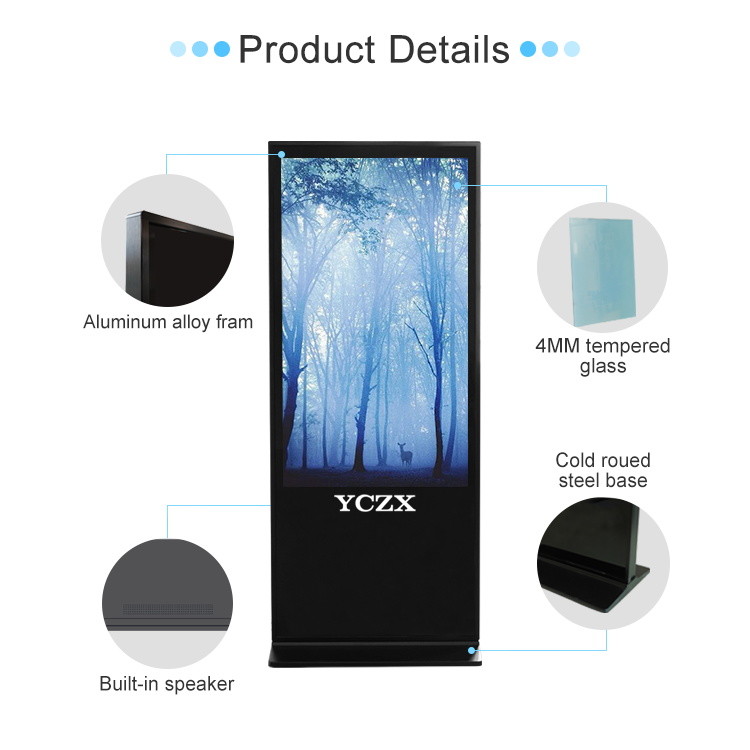 Stand Alone LCD Advertising Display , Commercial Interactive Digital Signage