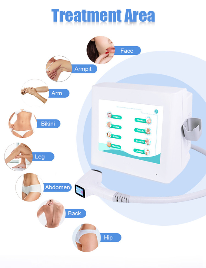 15 Inch Touch Screen Sapphire Laser Hair Removal Machine With Customized White/Color Zinc Hob