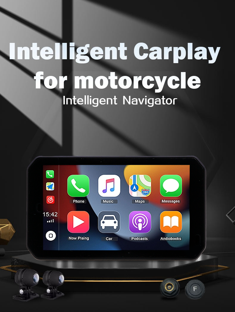 Wireless CarPlay Motorcycle Navigator 5-Inch Touch Screen for Driving and Navigation