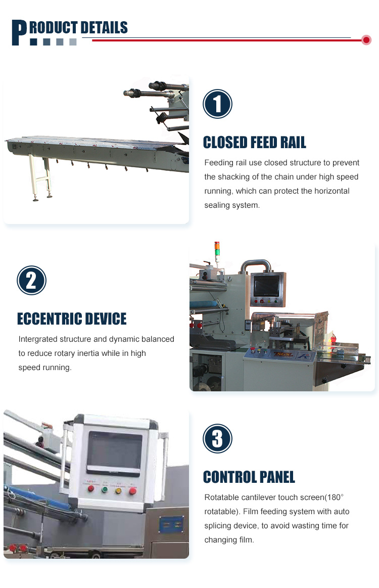 Box Motion Horizontal Avocado Muffin / Biscuit Packing Machine Automatic