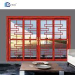Aluminium alloy sliding glass balcony sliding door black French style aluminum