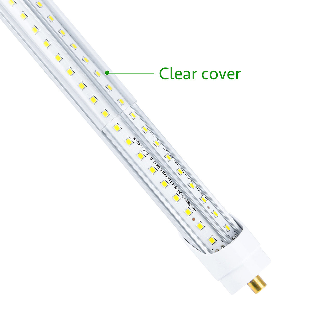 T8 V Shaped 8FT LED Tube Light 65W 270 Degree Single Pin FA8 Base