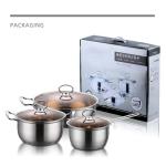 Amazon TOP Seller 6 PCS Flat Bottom Cooking Pot Sets Sauce Pan Soup Pot Frying