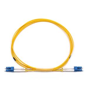 Quality Single Mode Duplex Fiber Optic Patch Cable LC UPC To LC UPC OS2 OFNR 2.0mm Yellow wholesale