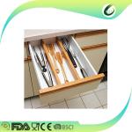 Multifunction Bamboo Kitchen Drawer Dividers , Bamboo Adjustable Drawer Dividers