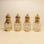 8ml Electroplating Carved Essential Oil Roller Bottle Perfume Packing Golden