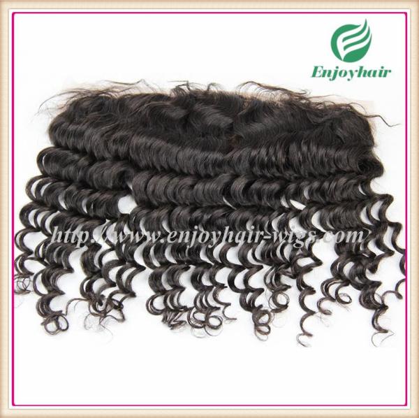Brazilian virgin hair lace frontal 13''x4'' ,natural color deep wave 10''-24''L