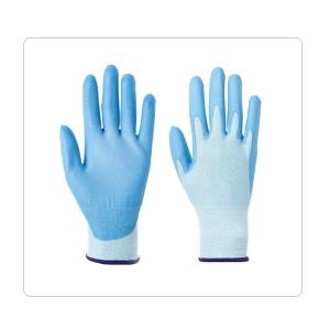 Quality Laboratory Examination Blue PU Palm Coating HPPE 18 Gauge Cut Resistant Safety Gloves wholesale