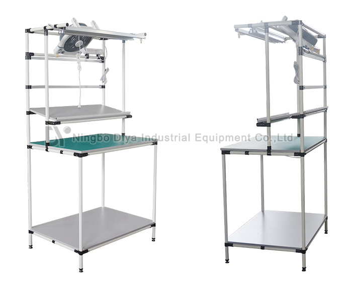 Polished Surface Stainless Steel Mobile Workbench Anti Static Heavy Duty Metal Workbench