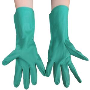 Quality Green Nitrile Gloves 15 Mil Beaded Cuff Textured Fingertips Ambidextrous for Household Industrial Use wholesale