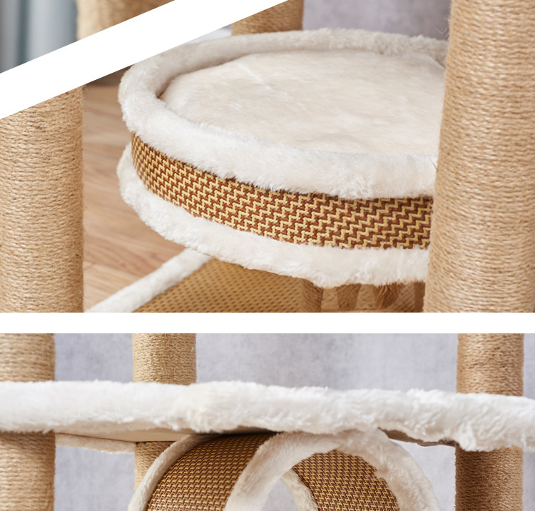 Multi Level Cat Tree House Scratching Post Heavy Duty With Sisal Rop Cat Tower Column Climbing Tree Cat's Dream Play Area
