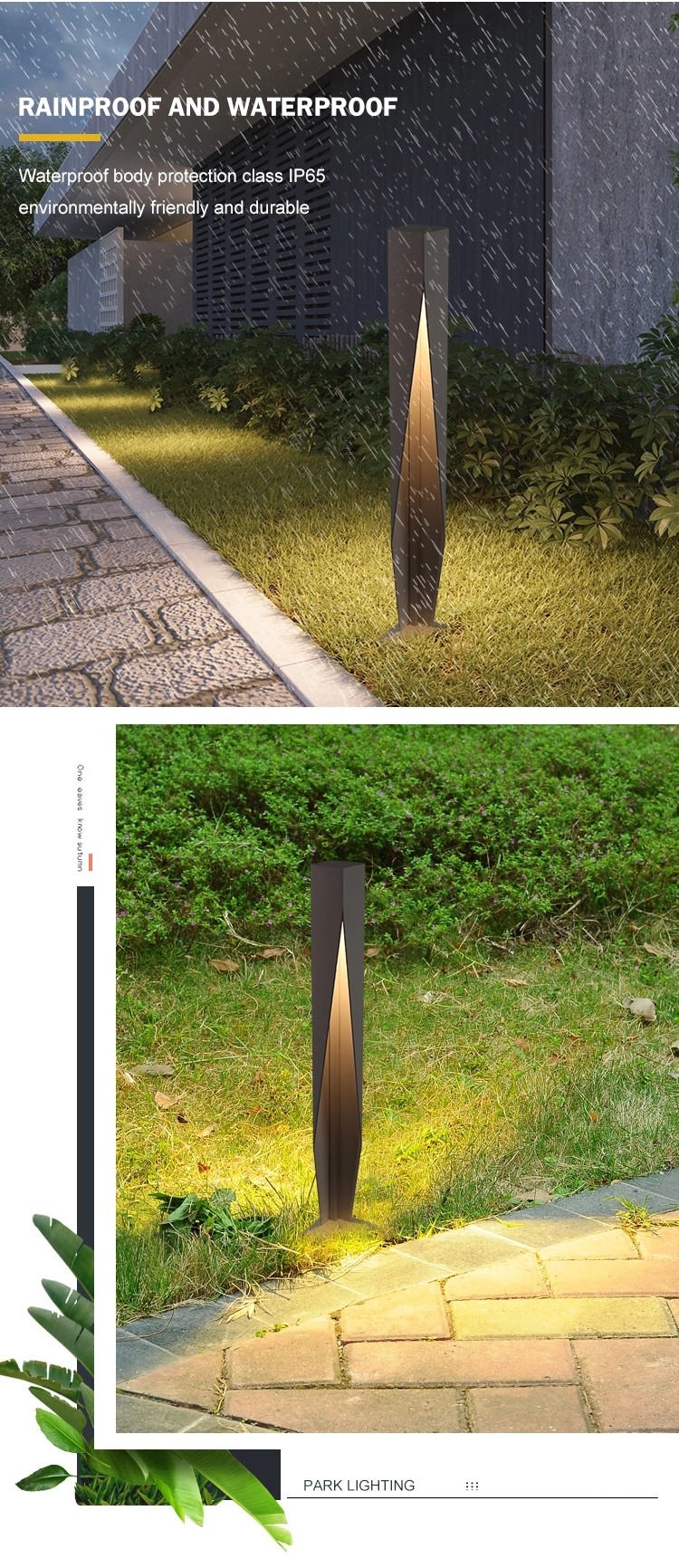 Ip65 5W Lawn Pole Lights For Garden Die Casting Aluminium Case High Brightness