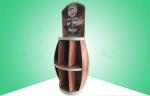 Heavy Duty Barrel Shape Cardboard Floor Display Stands Two Shelf For Selling