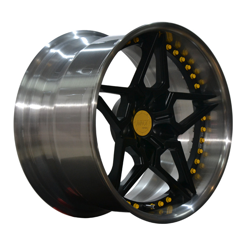 factory direct custom 18 to 22 inch aluminum yellow brushed car forged wheels
