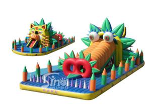 Quality Outdoor kids hippo inflatable playground made of best pvc tarpaulin from guangzhou inflatables wholesale