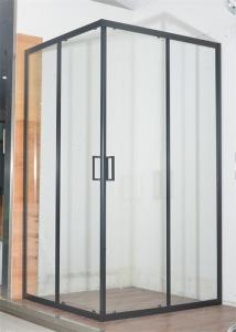 Quality Customizable Bathroom Shower Enclosures with Black Aluminum Frame and 5mm Tempered Glass wholesale